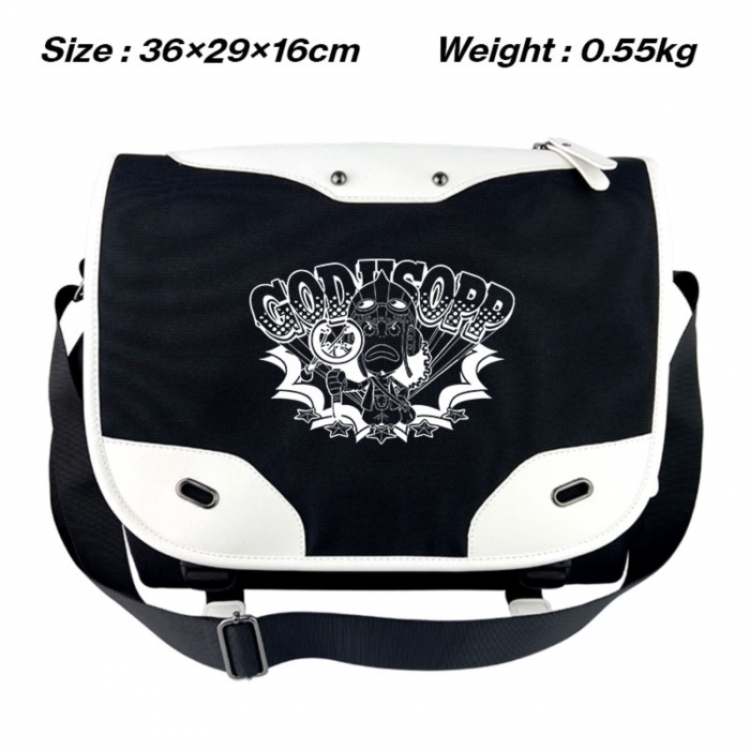 One Piece Black and white anime waterproof nylon shoulder messenger bag schoolbag 36X29X16CM