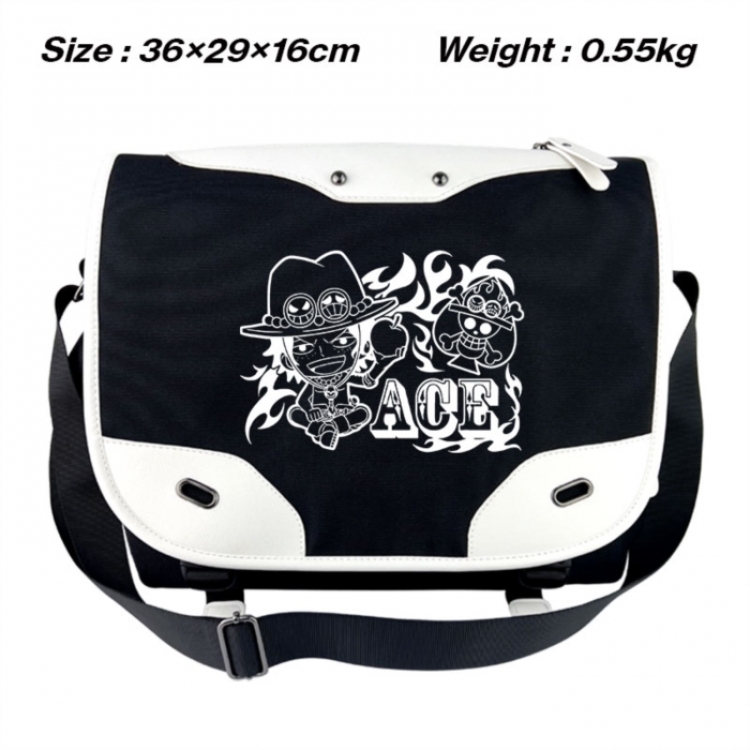One Piece Black and white anime waterproof nylon shoulder messenger bag schoolbag 36X29X16CM