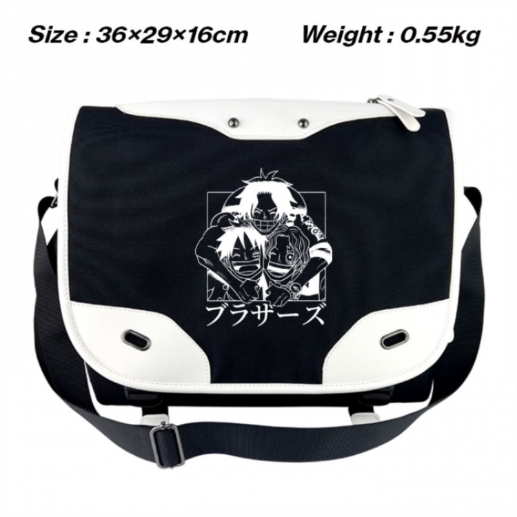 One Piece Black and white anime waterproof nylon shoulder messenger bag schoolbag 36X29X16CM