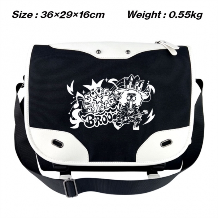 One Piece Black and white anime waterproof nylon shoulder messenger bag schoolbag 36X29X16CM