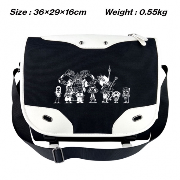 One Piece Black and white anime waterproof nylon shoulder messenger bag schoolbag 36X29X16CM