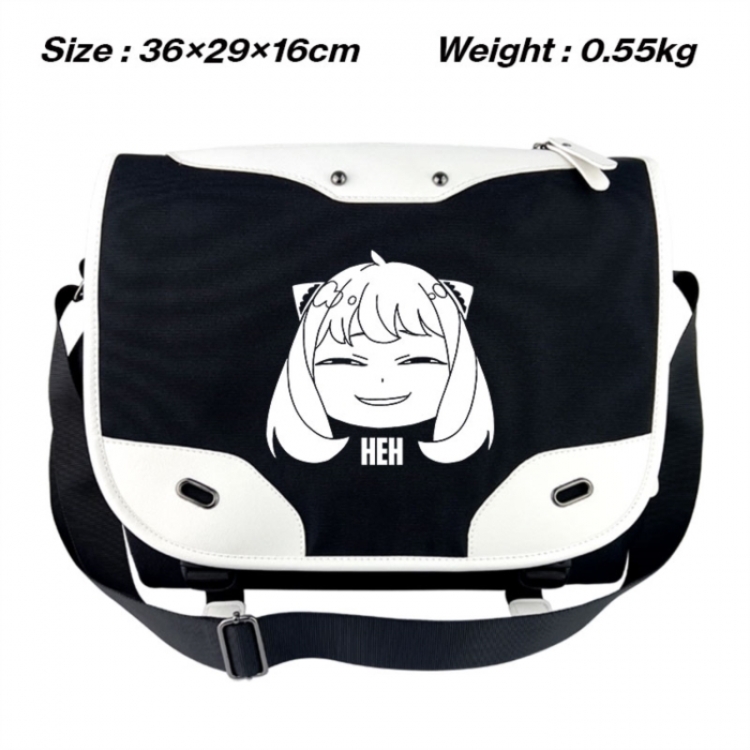 SPY×FAMILY Black and white anime waterproof nylon shoulder messenger bag schoolbag 36X29X16CM