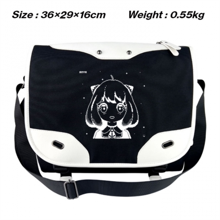 SPY×FAMILY Black and white anime waterproof nylon shoulder messenger bag schoolbag 36X29X16CM