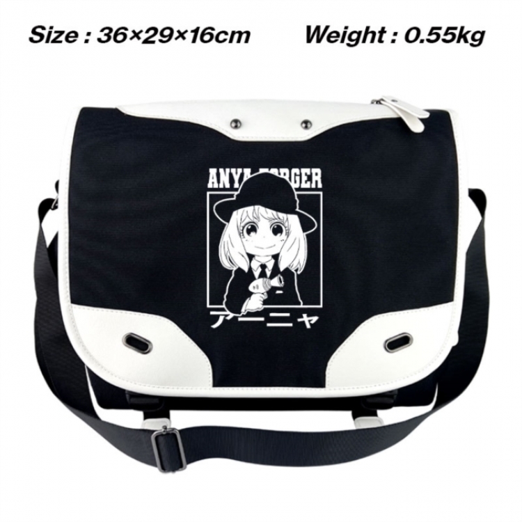 SPY×FAMILY Black and white anime waterproof nylon shoulder messenger bag schoolbag 36X29X16CM