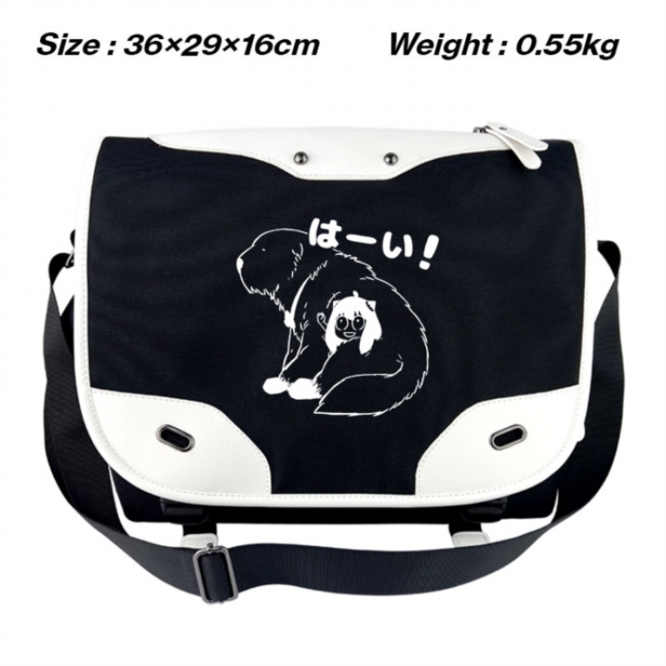 SPY×FAMILY Black and white anime waterproof nylon shoulder messenger bag schoolbag 36X29X16CM