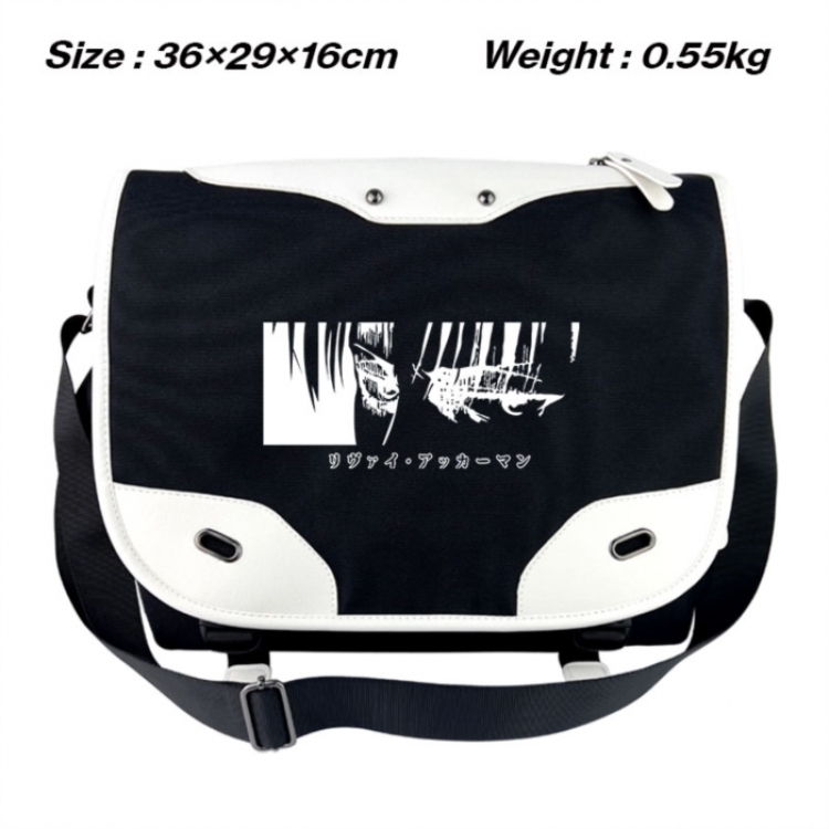 Shingeki no Kyojin Black and white anime waterproof nylon shoulder messenger bag schoolbag 36X29X16CM