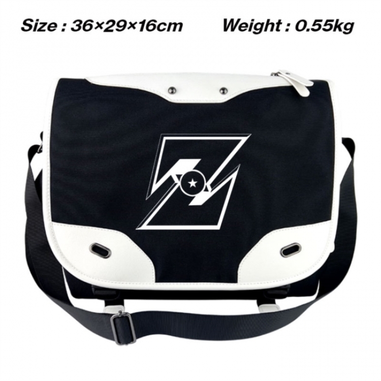 DRAGON BALL Black and white anime waterproof nylon shoulder messenger bag schoolbag 36X29X16CM