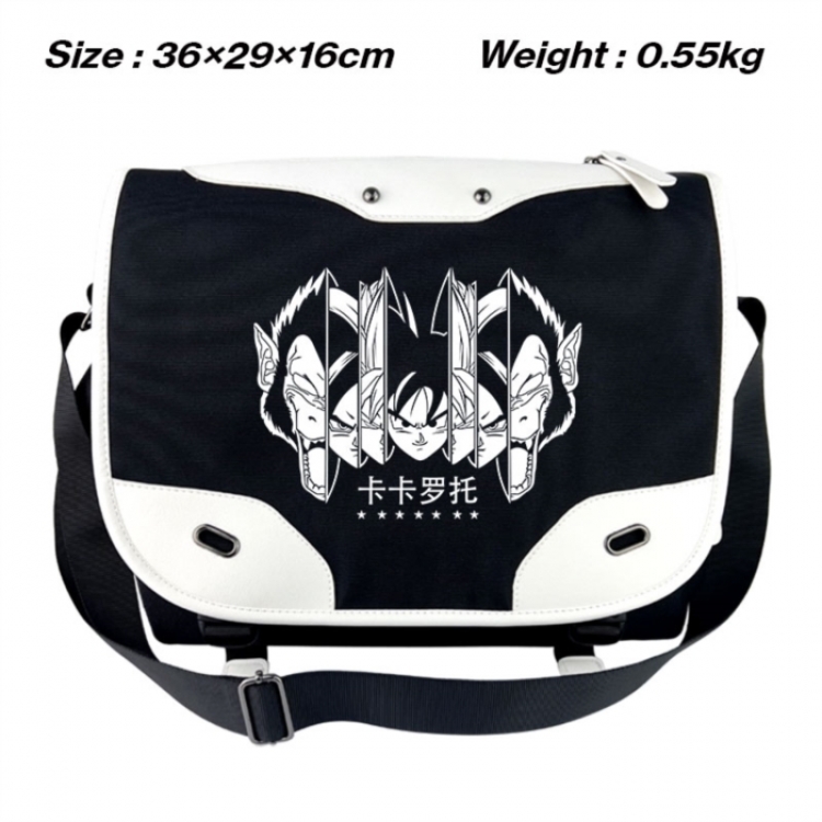 DRAGON BALL Black and white anime waterproof nylon shoulder messenger bag schoolbag 36X29X16CM