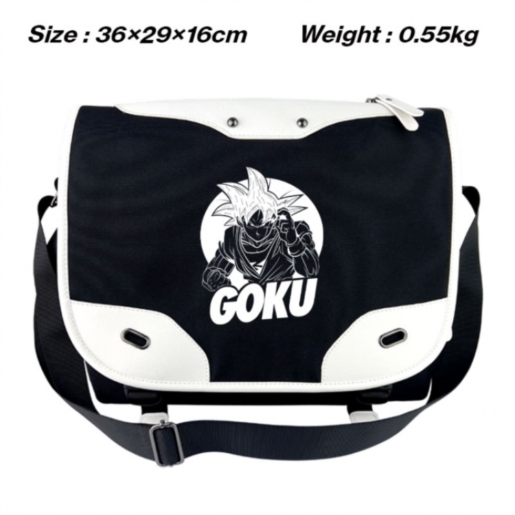 DRAGON BALL Black and white anime waterproof nylon shoulder messenger bag schoolbag 36X29X16CM