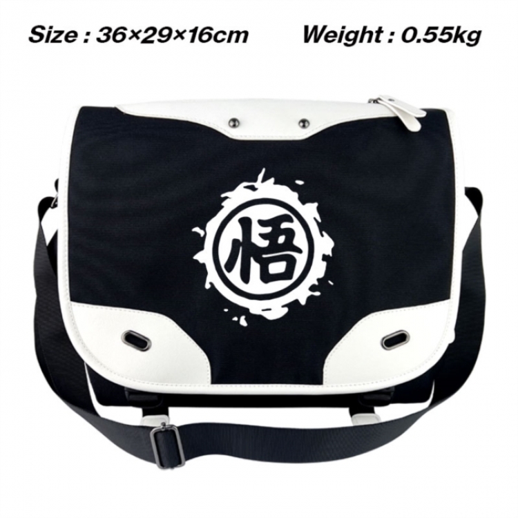 DRAGON BALL Black and white anime waterproof nylon shoulder messenger bag schoolbag 36X29X16CM
