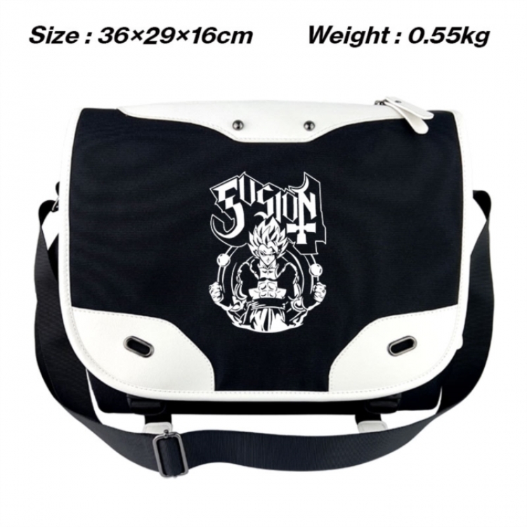 DRAGON BALL Black and white anime waterproof nylon shoulder messenger bag schoolbag 36X29X16CM
