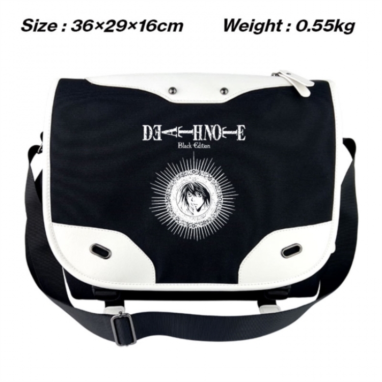Death note Black and white anime waterproof nylon shoulder messenger bag schoolbag 36X29X16CM