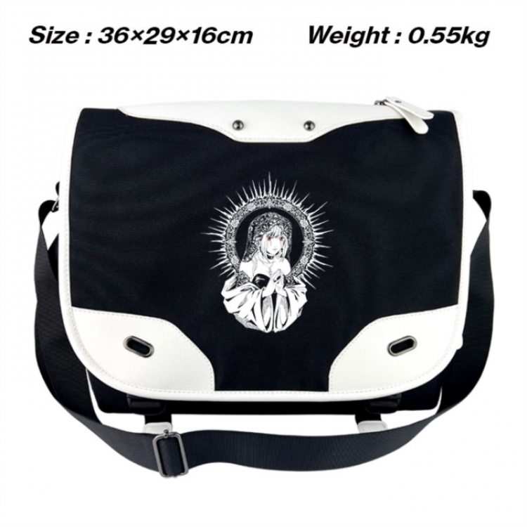 Death note Black and white anime waterproof nylon shoulder messenger bag schoolbag 36X29X16CM