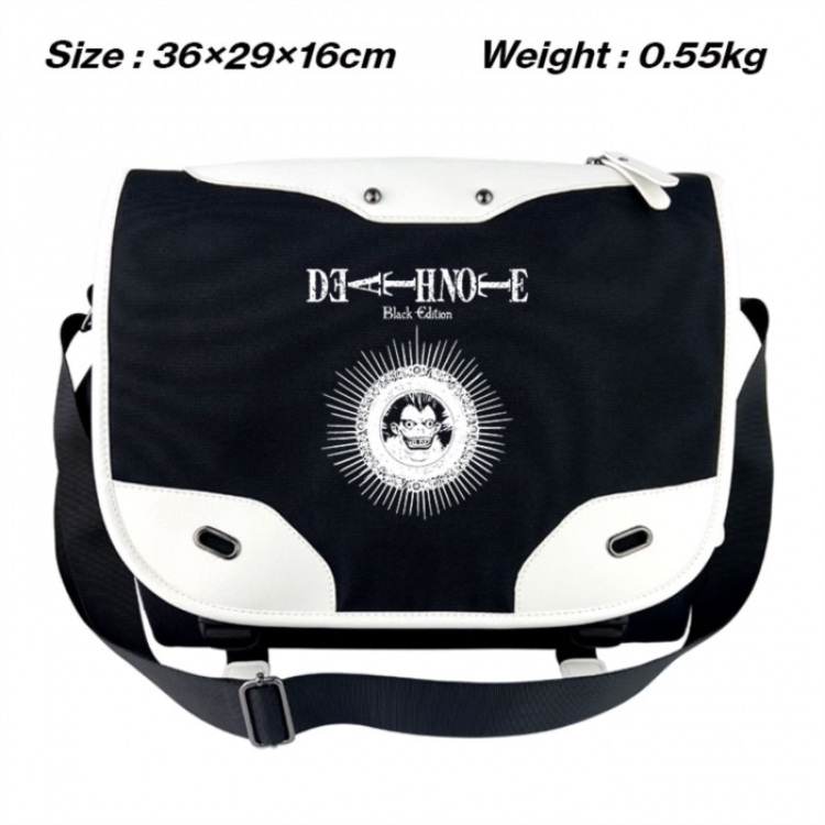 Death note Black and white anime waterproof nylon shoulder messenger bag schoolbag 36X29X16CM