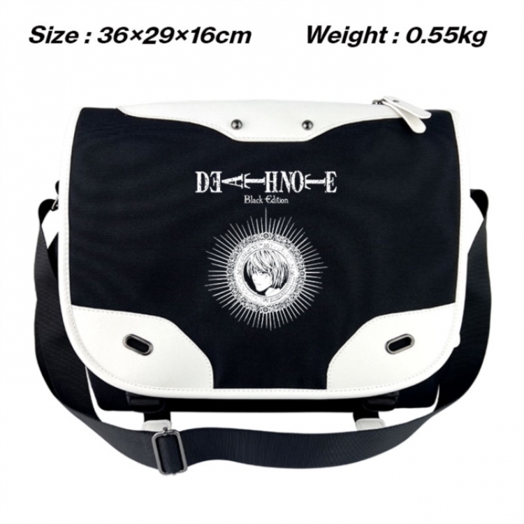 Death note Black and white anime waterproof nylon shoulder messenger bag schoolbag 36X29X16CM