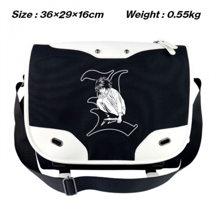 Death note Black and white anime waterproof nylon shoulder messenger bag schoolbag 36X29X16CM