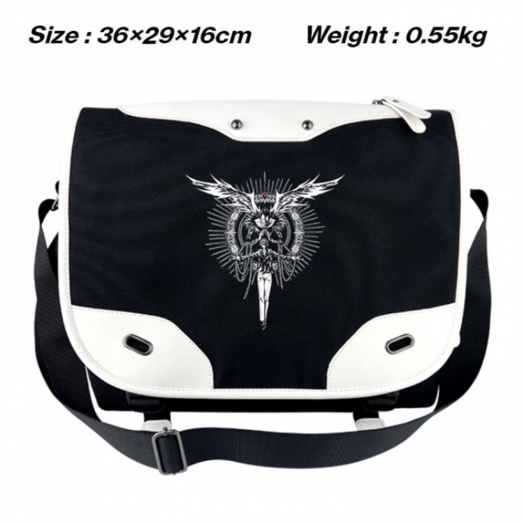 Death note Black and white anime waterproof nylon shoulder messenger bag schoolbag 36X29X16CM