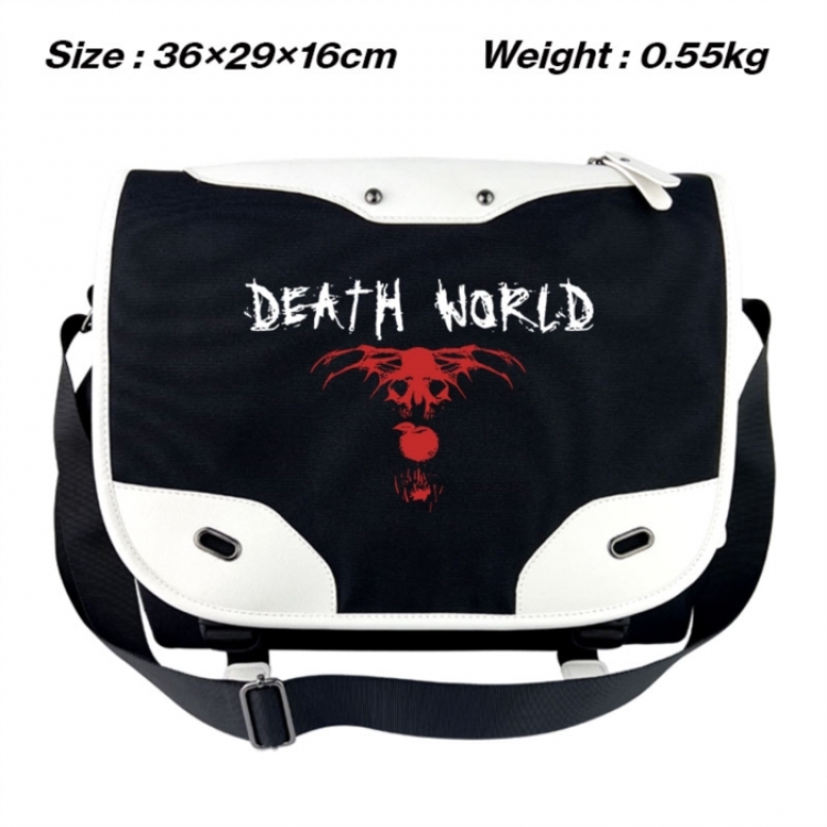 Death note Black and white anime waterproof nylon shoulder messenger bag schoolbag 36X29X16CM