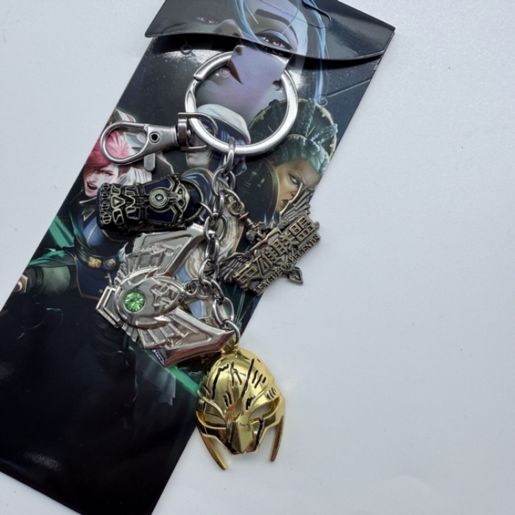 League of Legends Anime cartoon 4 metal keychain backpack pendant style C