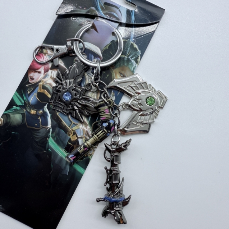 League of Legends Anime cartoon 4 metal keychain backpack pendant style A