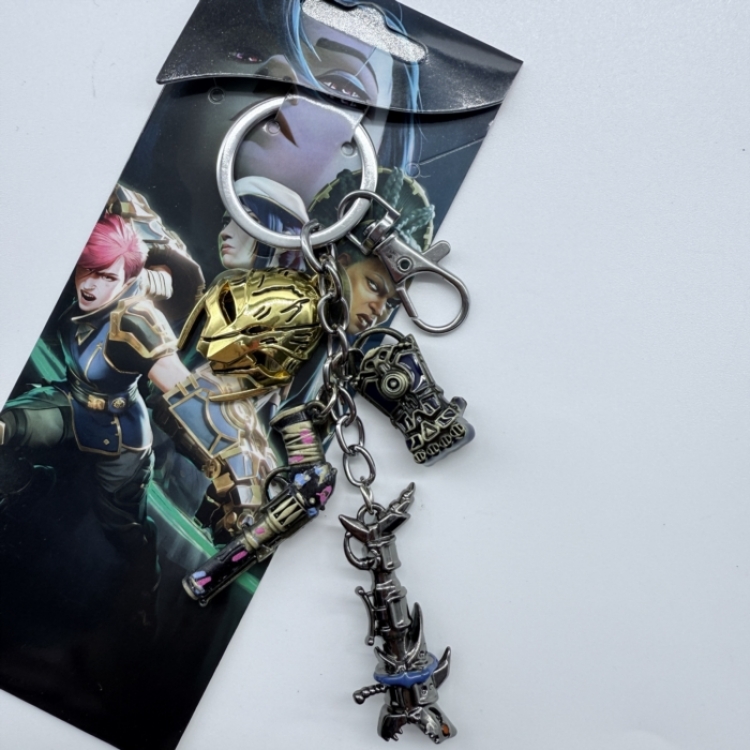 League of Legends Anime cartoon 4 metal keychain backpack pendant style D