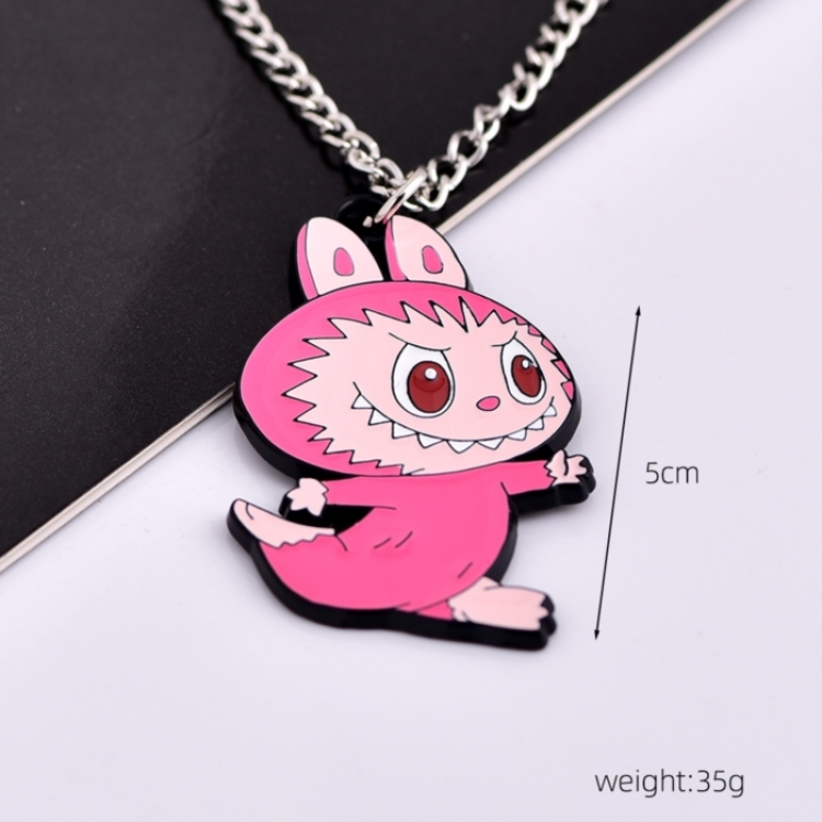 LABUBU Anime cartoon metal necklace pendant price for 5 pcs 