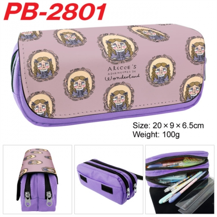 Cry Baby Anime double-layer pu leather printing pencil case 20x9x6.5cm