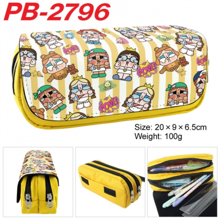 Cry Baby Anime double-layer pu leather printing pencil case 20x9x6.5cm