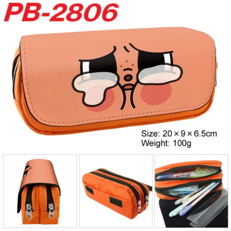 Cry Baby Anime double-layer pu leather printing pencil case 20x9x6.5cm