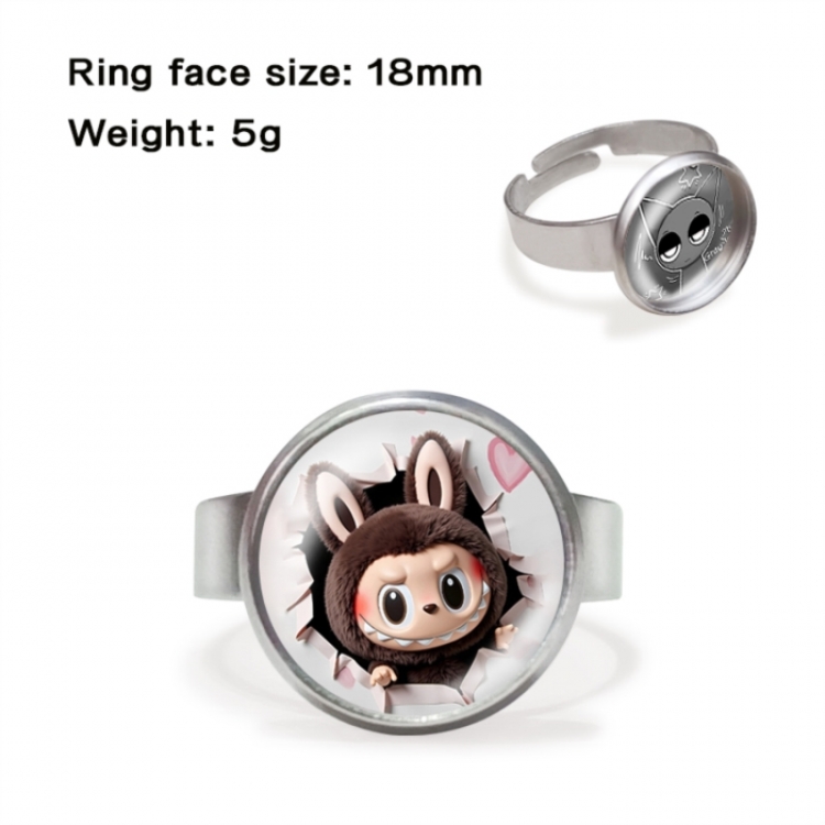 LABUBU Anime peripheral gemstone ring price for 5 pcs