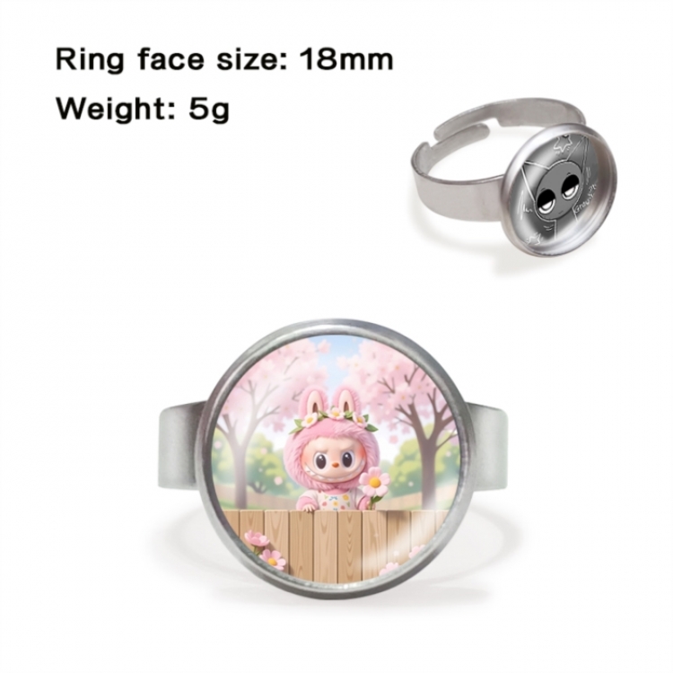 LABUBU Anime peripheral gemstone ring price for 5 pcs