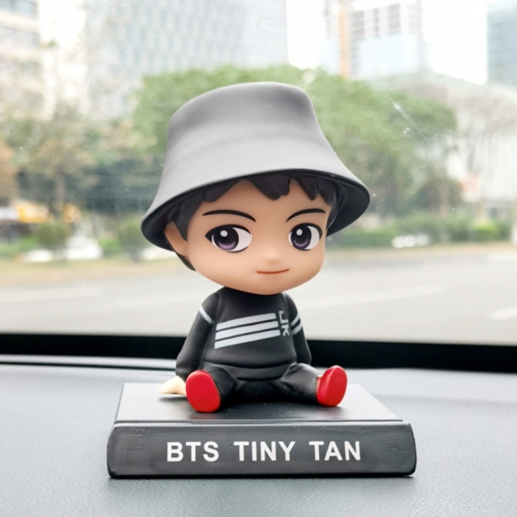 BTS Anime shaking head car phone holder boxed small figurine ornament about 13CM 0.15KG