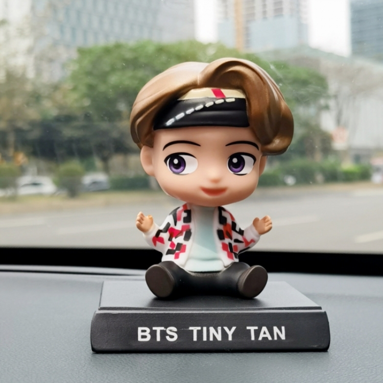 BTS Anime shaking head car phone holder boxed small figurine ornament about 13CM 0.15KG