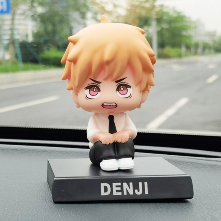 Chainsaw Anime shaking head car phone holder boxed small figurine ornament about 13CM 0.15KG