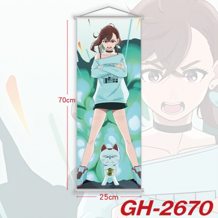 Dandadan Plastic Rod Cloth Small Hanging Canvas Painting Wall Scroll 25x70cm price for 5 pcs