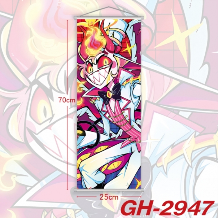 Hazbin Hotel Plastic Rod Cloth Small Hanging Canvas Painting Wall Scroll 25x70cm price for 5 pcs