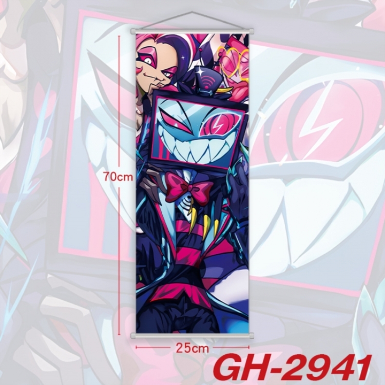 Hazbin Hotel Plastic Rod Cloth Small Hanging Canvas Painting Wall Scroll 25x70cm price for 5 pcs