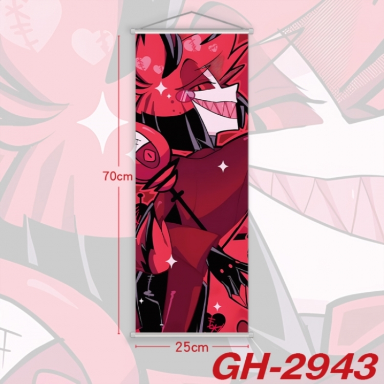 Hazbin Hotel Plastic Rod Cloth Small Hanging Canvas Painting Wall Scroll 25x70cm price for 5 pcs