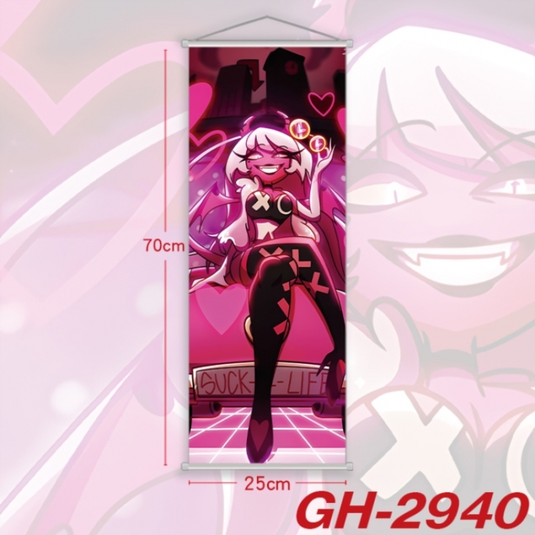 Hazbin Hotel Plastic Rod Cloth Small Hanging Canvas Painting Wall Scroll 25x70cm price for 5 pcs