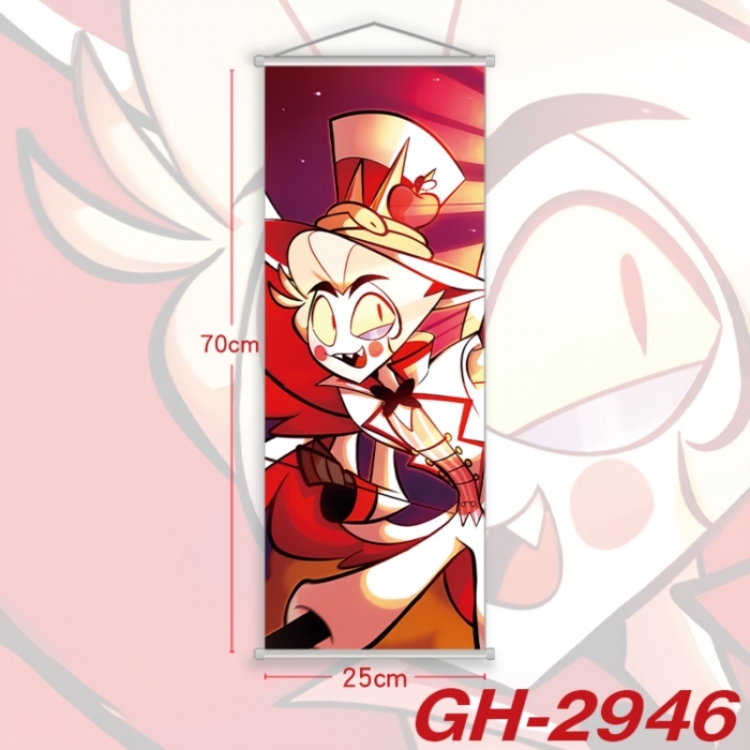 Hazbin Hotel Plastic Rod Cloth Small Hanging Canvas Painting Wall Scroll 25x70cm price for 5 pcs