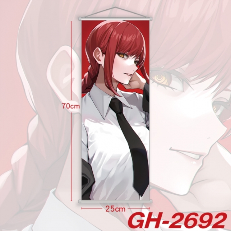 Chainsaw man Plastic Rod Cloth Small Hanging Canvas Painting Wall Scroll 25x70cm price for 5 pcs