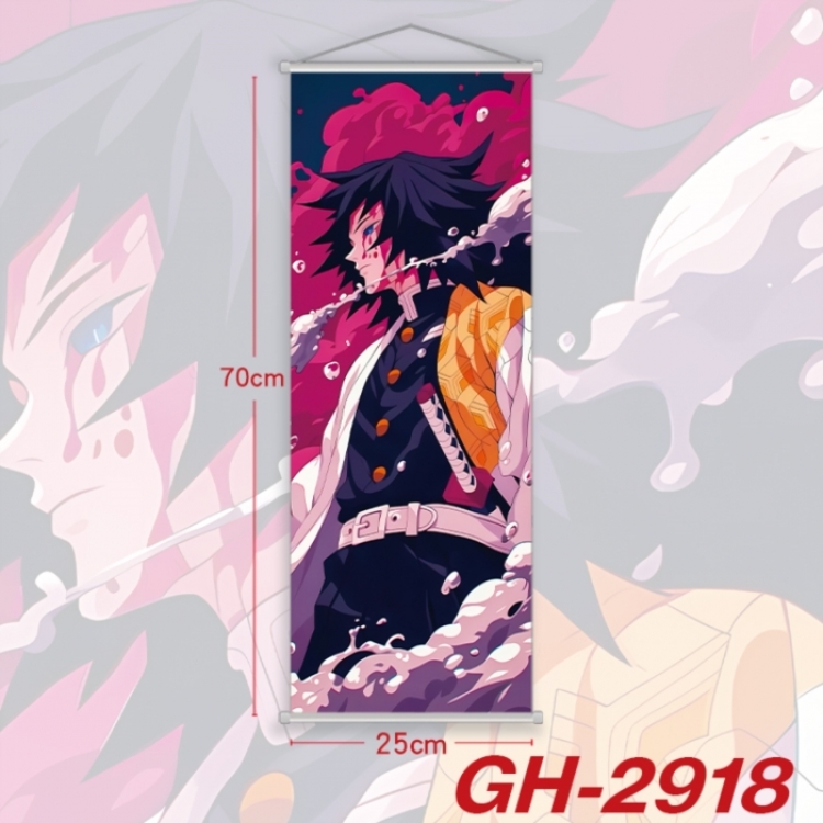 Demon Slayer Kimets Plastic Rod Cloth Small Hanging Canvas Painting Wall Scroll 25x70cm price for 5 pcs
