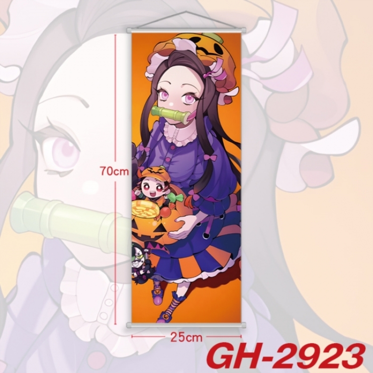 Demon Slayer Kimets Plastic Rod Cloth Small Hanging Canvas Painting Wall Scroll 25x70cm price for 5 pcs