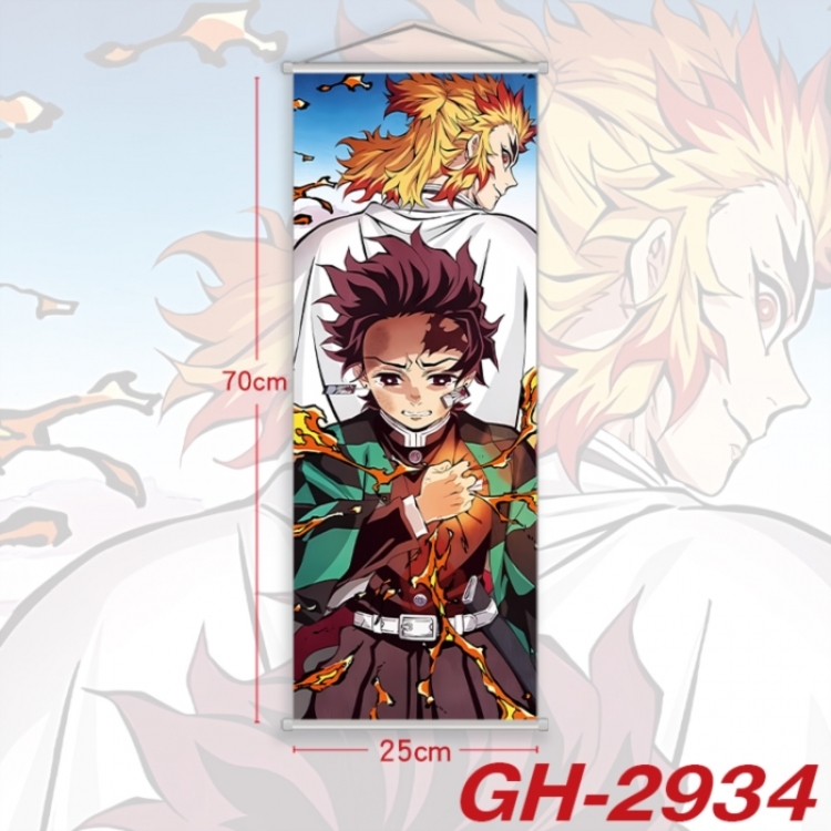 Demon Slayer Kimets Plastic Rod Cloth Small Hanging Canvas Painting Wall Scroll 25x70cm price for 5 pcs