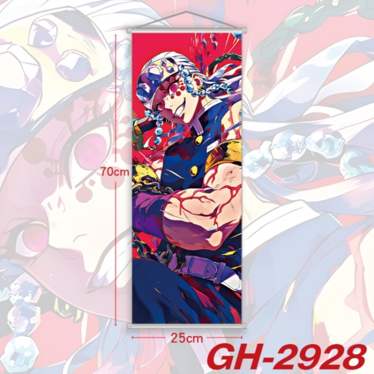 Demon Slayer Kimets Plastic Rod Cloth Small Hanging Canvas Painting Wall Scroll 25x70cm price for 5 pcs