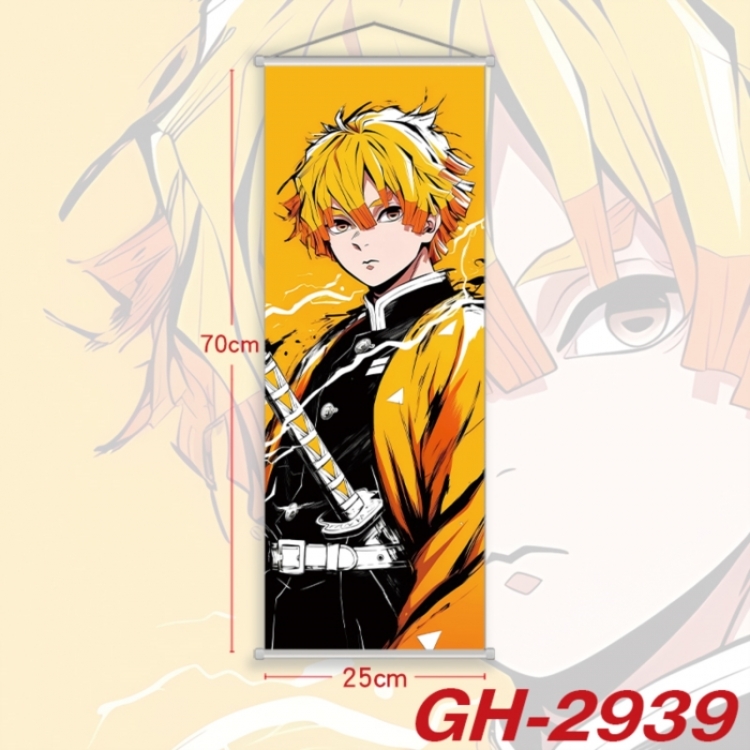 Demon Slayer Kimets Plastic Rod Cloth Small Hanging Canvas Painting Wall Scroll 25x70cm price for 5 pcs