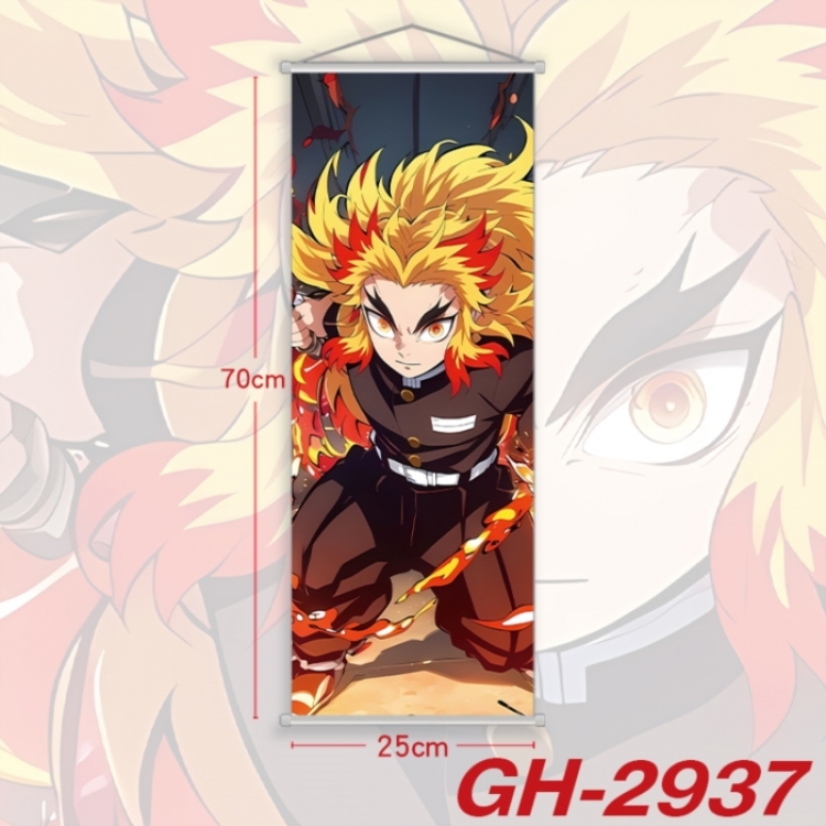 Demon Slayer Kimets Plastic Rod Cloth Small Hanging Canvas Painting Wall Scroll 25x70cm price for 5 pcs