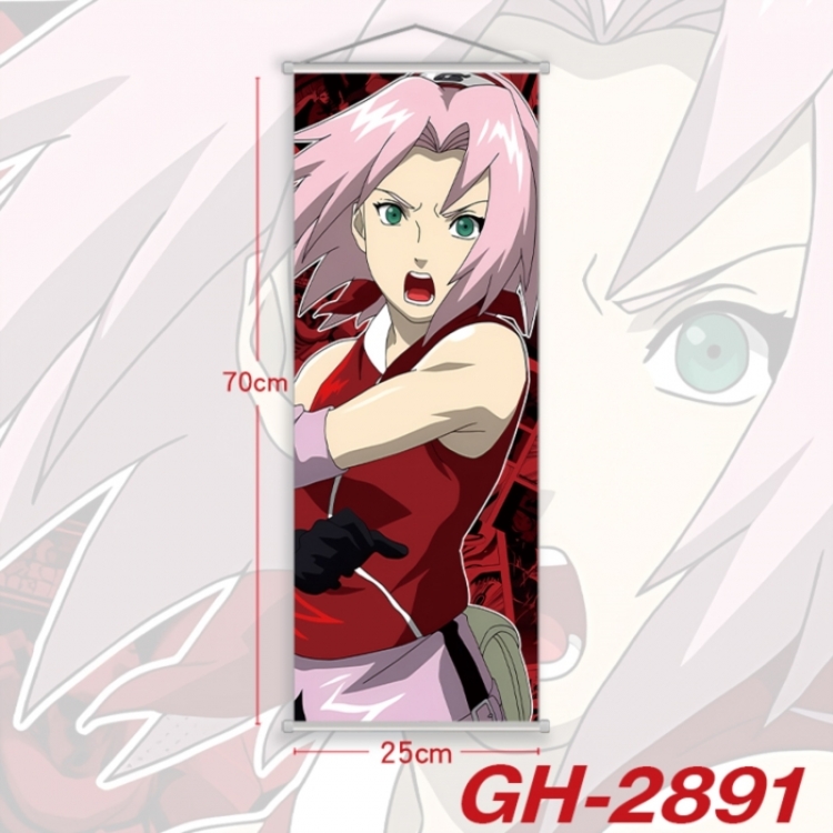 Naruto Plastic Rod Cloth Small Hanging Canvas Painting Wall Scroll 25x70cm price for 5 pcs