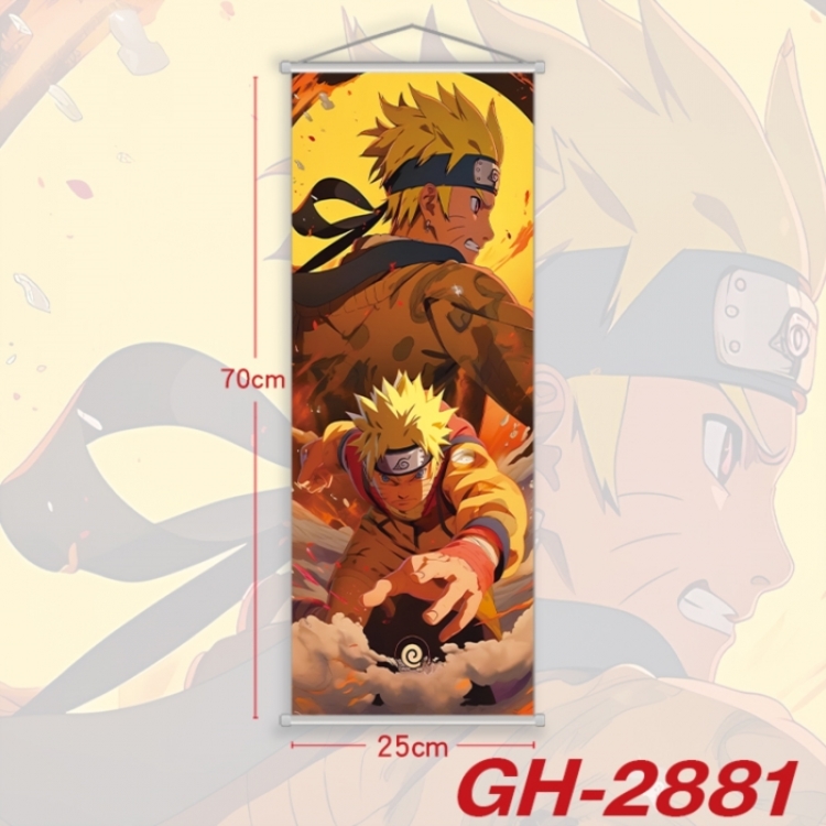 Naruto Plastic Rod Cloth Small Hanging Canvas Painting Wall Scroll 25x70cm price for 5 pcs