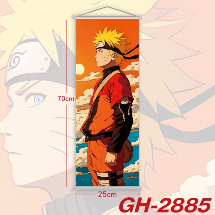 Naruto Plastic Rod Cloth Small Hanging Canvas Painting Wall Scroll 25x70cm price for 5 pcs